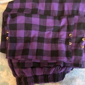 Purple and Black Checkered Kids Bottoms